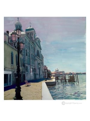 LAGOON Painting on canvas by Massimo Scarpa with encaustic technique