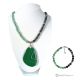 GREEN LAGOON - Necklace and bracelet with aventurine, jasper, hematite and agate, handmade.