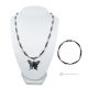 BUTTERFLY - Necklace with bracelet, natural faceted hematite and silver plated, handmade.