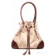LUCREZIA PREZIOSA Totes shoulder bag handcrafted women's bag hand-printed suede with brushed raised roses with gold