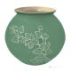 ORCHIDEE Cachepot plant pot holder authentic artistic ceramic made and decorated by hand Green