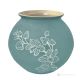ORCHIDEE Cachepot plant pot holder authentic artistic ceramic made and decorated by hand Blue