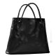 FOGLIE Totes shoulder bag handcrafted women's bag in real leather with imprinted leaves Black