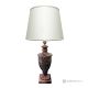 LAMP in precious red marble, lampshade in authentic natural stone, luxury decorative element.