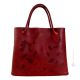 FOGLIE Totes shoulder bag handcrafted women's bag in real leather with imprinted leaves Red
