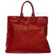 GRETA Shopper tote handcrafted women's shoulder bag in real leather Red