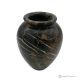 Curved VASE in black Michelangelo marble, authentic stone, handmade, elegant design.