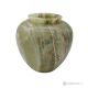 Spherical flower vase in green onyx marble, quality natural stone, handmade.