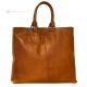 GRETA Shopper tote handcrafted women's shoulder bag in real leather Tawny