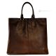 GRETA Shopper tote handcrafted women's shoulder bag in real leather Brown