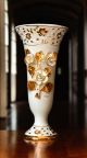 Handmade ceramic vase - Decor art - Golden chalice flowers sculpture