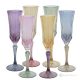 ADA Set of 6 authentic hand painted flute glasses in premium quality glass.