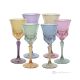 ADA Set of 6 hand-painted stemmed wine glasses, authentic, made of premium glass.