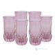 Set of 6 authentic hand painted modern premium quality glass drink glasses.-Pink