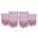 Set of 6 authentic modern hand painted water glasses in premium quality glass.-Pink