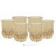 Set of 6 authentic modern hand painted water glasses in premium quality glass.-Yellow