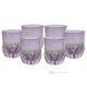 Set of 6 Authentic Modern Hand Painted Water Glasses in Premium Quality Glass.-Purple