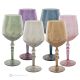 ALKIMIA Set of 6 authentic hand-painted stemmed water glasses in superior quality glass.