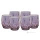ALKIMIA Set of 6 authentic hand painted water glasses in superior quality glass modern design.-Purple