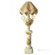 Table lamp with baroque style ceramic column, decorated with flowers and gold details