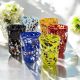 Set of 6 coloured blown glass glasses with murrine, authentic from Murano, Venice.