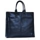 GRETA Shopper tote handcrafted women's shoulder bag in real leather Blue