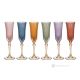 CALLE Set of 6 authentic hand-painted flute glasses in superior quality glass.