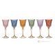 CALLE Set of 6 authentic hand-painted stemmed water glasses in superior quality glass.