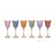 CALLE Set of 6 authentic hand-painted stemmed wine glasses in superior quality glass.