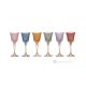 CALLE Set of 6 authentic hand-painted stemmed liqueur glasses in superior quality glass.