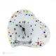 HEART Table Clock, Clear Glass with Drops, Modern Design, Handmade