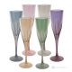 DEBBY Set of 6 authentic hand-painted flute glasses in superior quality glass.