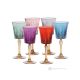 DOMINA Set of 6 authentic hand-painted stemmed liqueur glasses in superior quality glass.