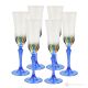 Set of 6 authentic hand-painted flute glasses in premium quality glass.