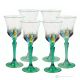 ADAGIO Set of 6 authentic hand-painted stemmed water glasses in superior quality glass.