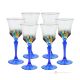Set of 6 authentic hand-painted stemmed wine glasses made of premium quality glass.