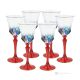 ADAGIO Set of 6 authentic hand-painted stemmed wine glasses in superior quality glass.