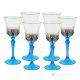 ADAGIO Set of 6 authentic hand-painted stemmed water glasses in superior quality glass.
