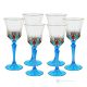 Set of 6 authentic hand-painted stemmed wine glasses made of premium quality glass.