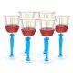 BRILLIANT Set of 6 authentic hand-painted stemmed wine glasses in superior quality glass.
