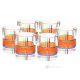 BRILLIANT Set of 6 authentic modern hand painted water glasses in superior quality glass.
