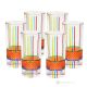 BRILLIANT Set of 6 authentic modern hand painted drink glasses in premium quality glass.