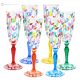 LAURUS Set of 6 authentic hand-painted flute glasses in superior quality glass.