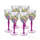 OASIS Set of 6 hand-painted stemmed wine glasses, authentic, made of premium glass.