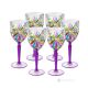 OASIS Set of 6 hand painted stemmed wine glasses, authentic, made of premium quality glass.