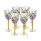 OASIS Set of 6 hand painted stemmed wine glasses, authentic, made of premium quality glass.