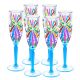 OASIS Set of 6 authentic hand painted flute glasses in premium quality glass.