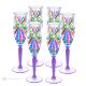 OASIS Set of 6 authentic hand painted flute glasses in premium quality glass.