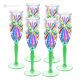 Set of 6 authentic hand-painted flute glasses in premium quality glass.