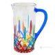 Pitcher, decanter, carafe, premium quality glass hand painted modern design.